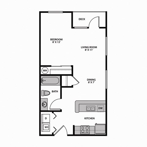 Regency Park Apartments Studio Exterior Floor Plan
